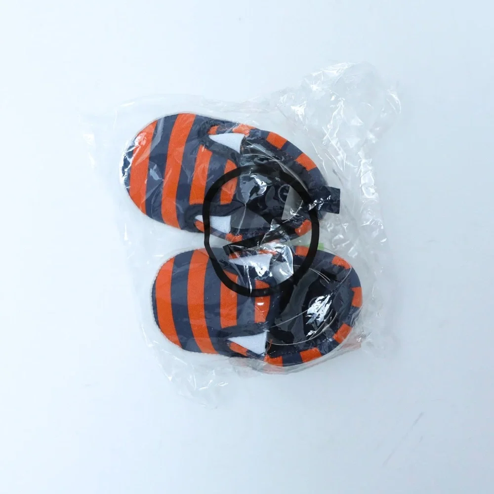 Baby Toddler Shoes Orange Blue striped size 1 Walking Boot Infant New slip-on